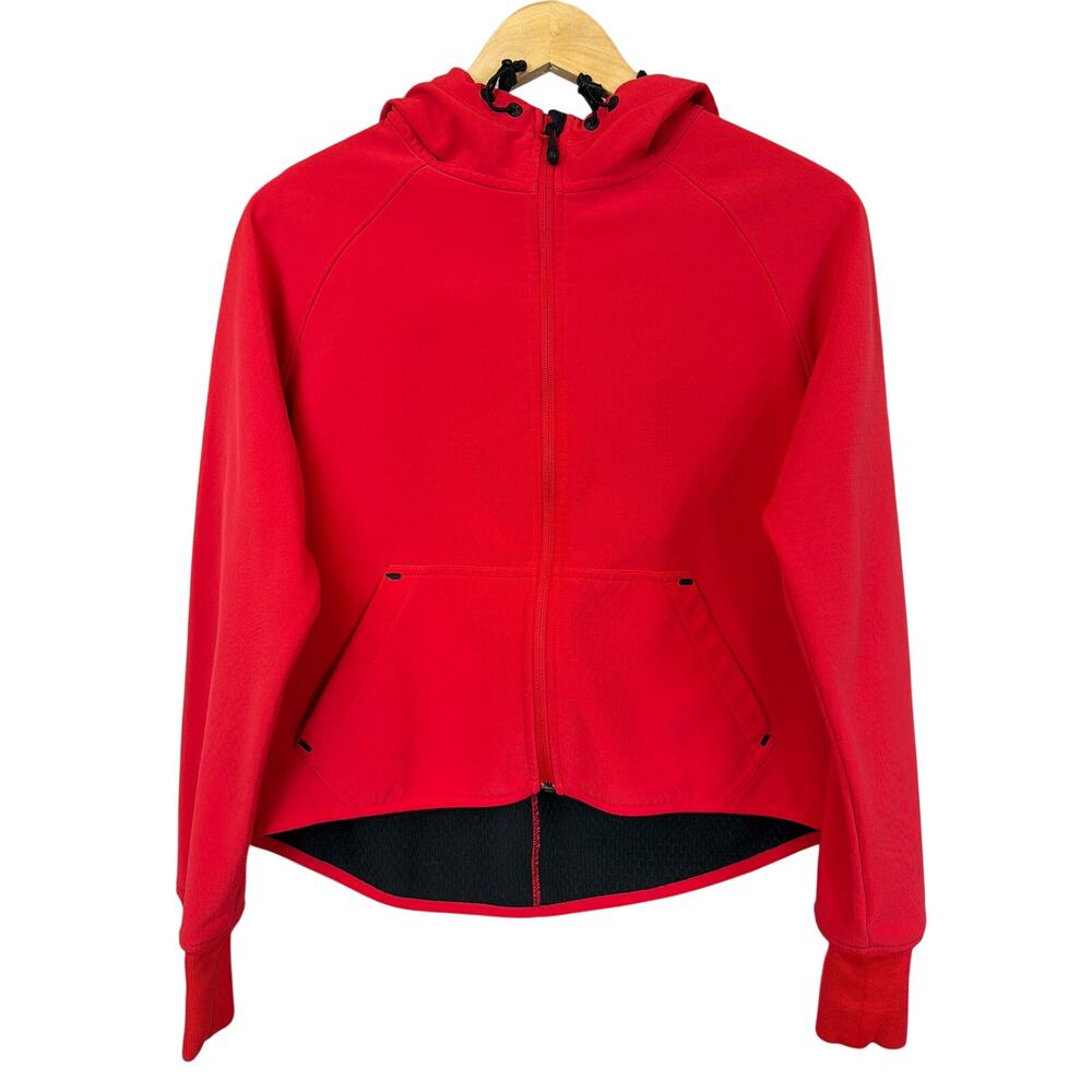 Nike Red Lightweight Hooded Zip-Up Technical Jacket Size M